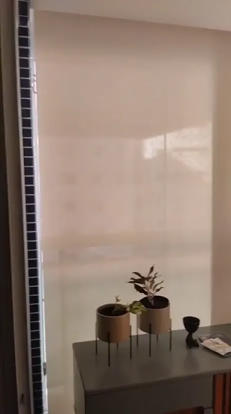 Vídeo: Persianas rolô tela solar filtrando a luz em apartamento